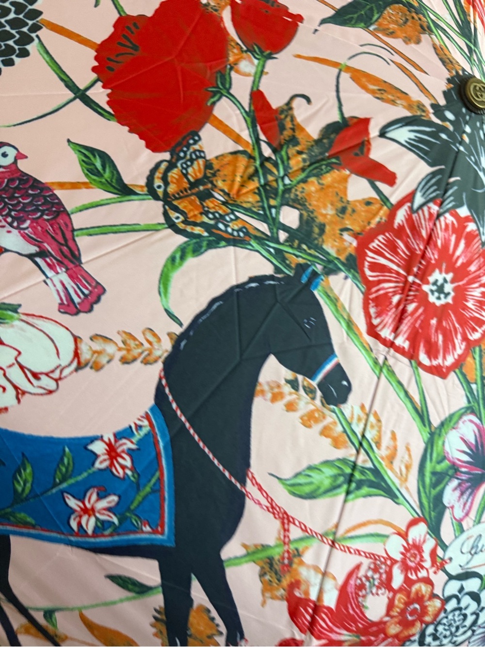Gucci Umbrella Floral Horse New in Box AMAZING new no tag - Picture 3 of 7